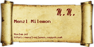 Menzl Milemon névjegykártya